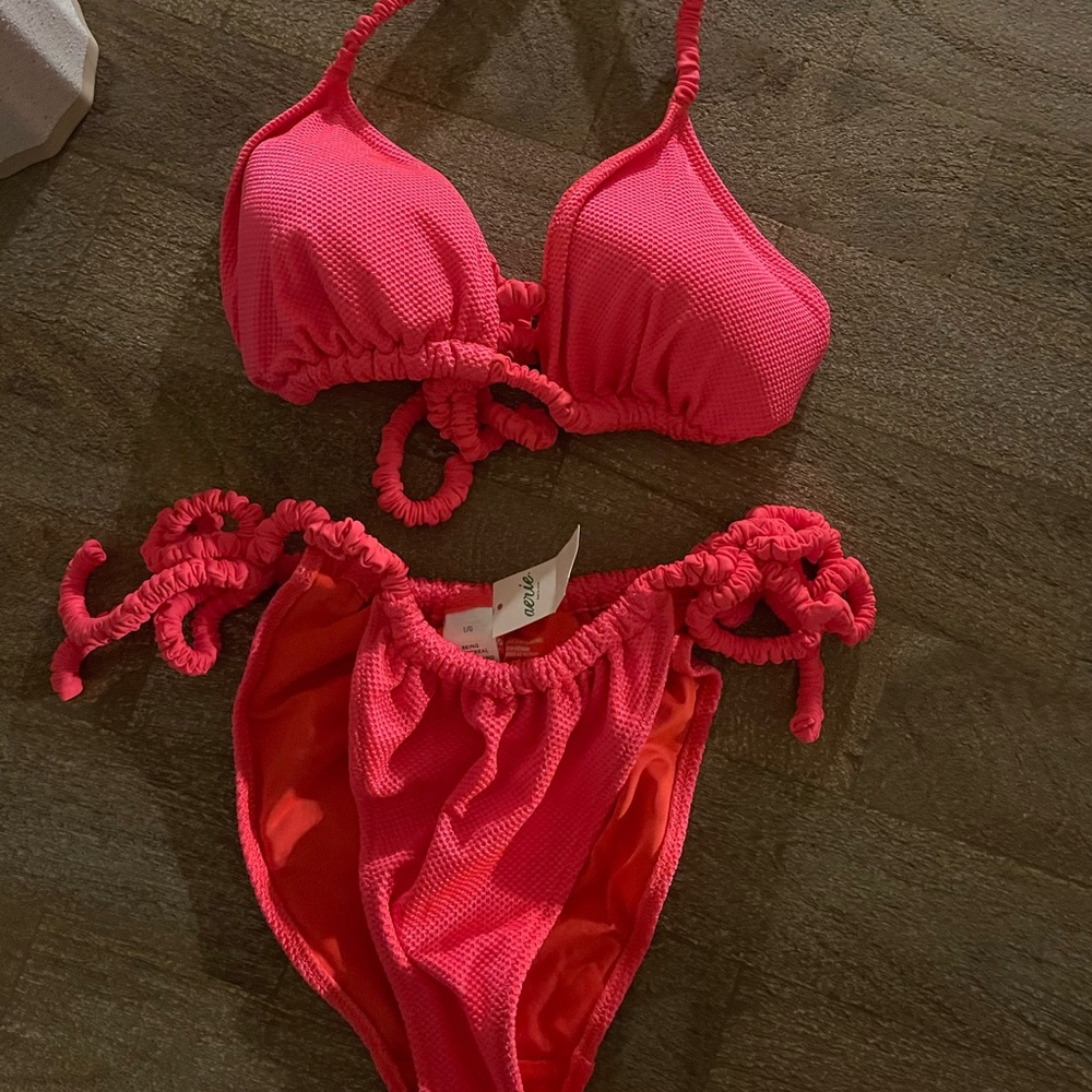 Aerie hot pink bikini